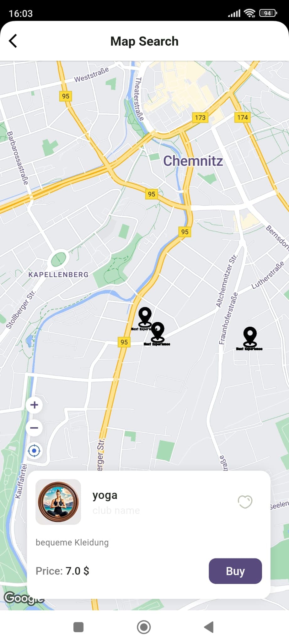 Circletry Map Interface